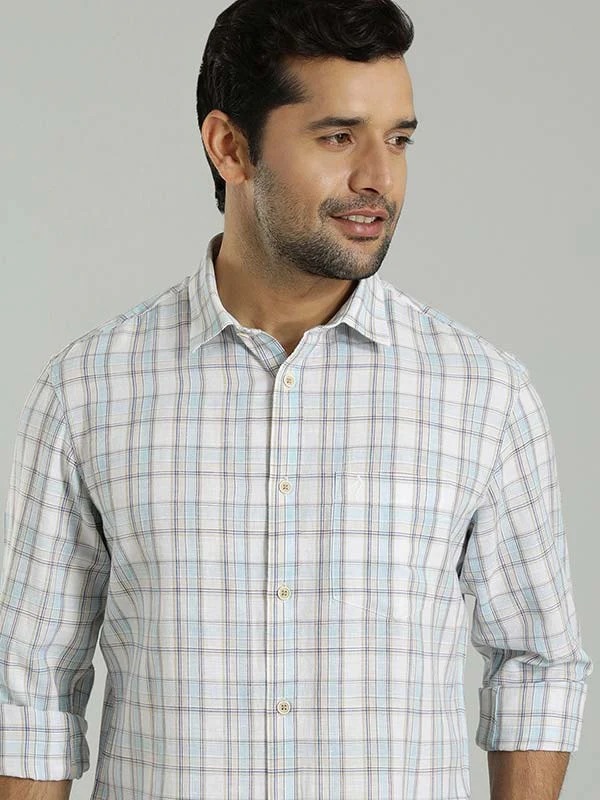 Indian Terrain Men's Regular Fit Full Sleeve Checkered Multicolor Shirt